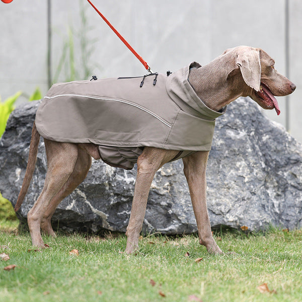 HKM-2146109 Outdoor Soft Shell Dog Jacket - Durable Polyester Fiber in Rock Brown, Blue, Black, Sizes XS-3XL