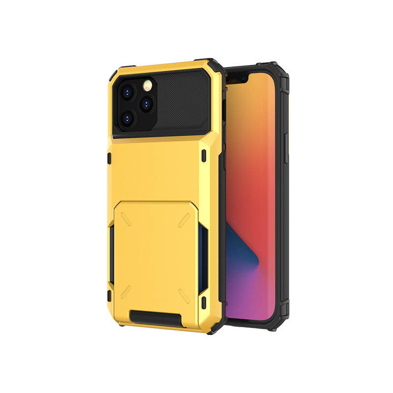 HKM-214611 Multi-Function Flip Card Phone Case for iPhone 6/7/8/X/Xs/Xs Max/11/12 - Durable Anti-Drop Protection, Business Style