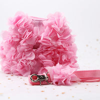 HKM-2146237 Three-Dimensional Pink Flower Dog Leash with Adjustable Length Options