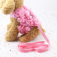 HKM-2146237 Three-Dimensional Pink Flower Dog Leash with Adjustable Length Options