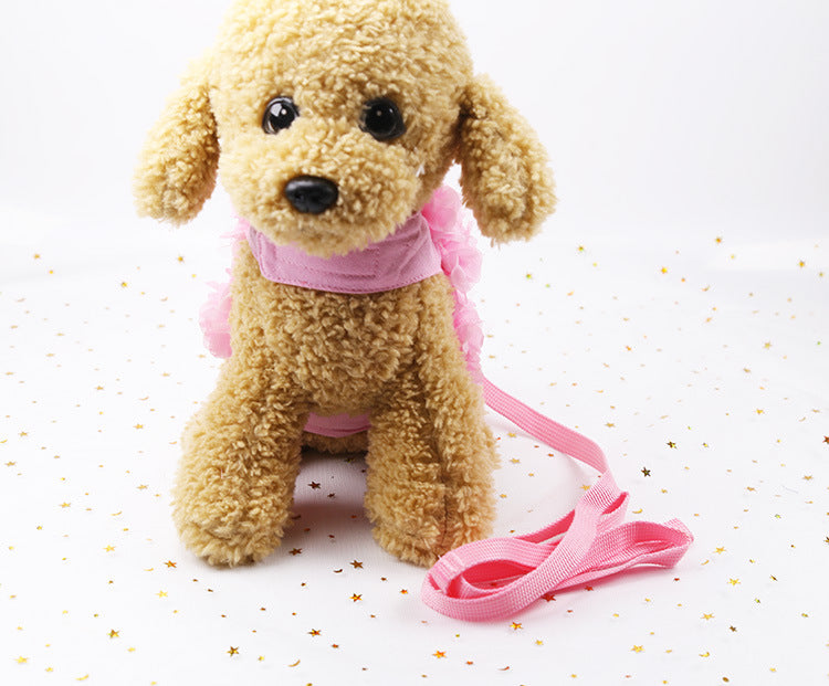 HKM-2146237 Three-Dimensional Pink Flower Dog Leash with Adjustable Length Options
