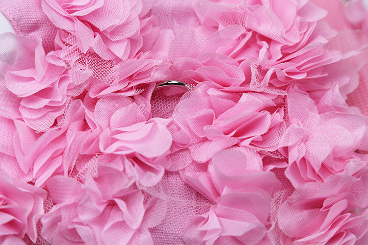 HKM-2146237 Three-Dimensional Pink Flower Dog Leash with Adjustable Length Options