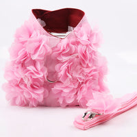 HKM-2146237 Three-Dimensional Pink Flower Dog Leash with Adjustable Length Options