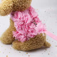 HKM-2146237 Three-Dimensional Pink Flower Dog Leash with Adjustable Length Options
