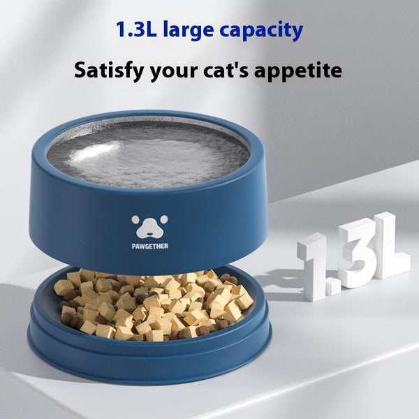 HKM-2146621 Stainless Steel Anti-Tumble Pet Bowl for Dogs - 1L & 13L Capacity, Multiple Colors Available