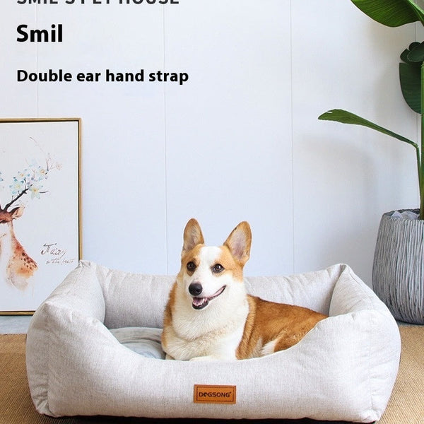 HKM-2150461 Khaki Dog Kennel with Warm Winter Mattress - Various Sizes Available