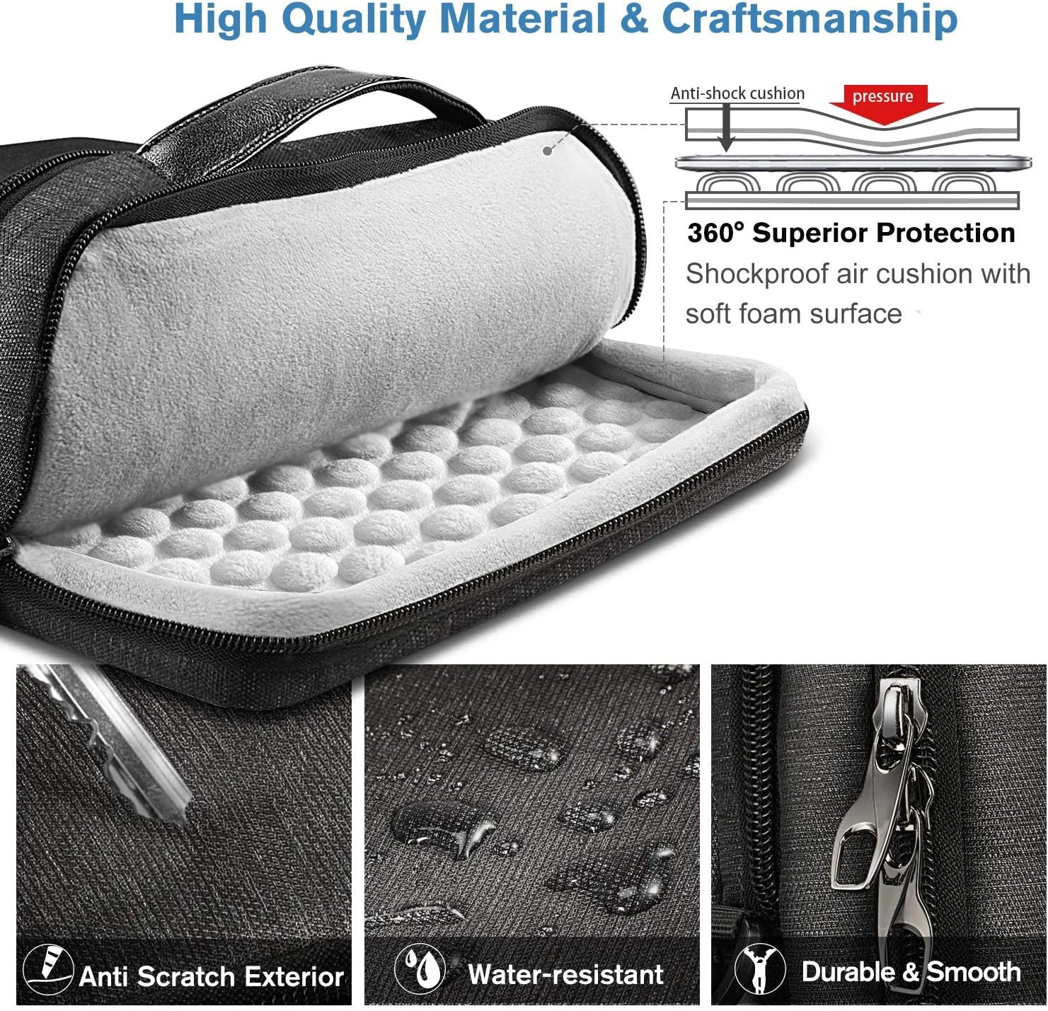 HKM-215059 Waterproof Crossbody Messenger Bag for Laptop and Notebook - Fits 13-14 Inch MacBook