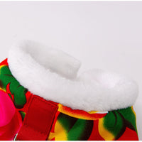 HKM-2150973 Floral Plush Lined Dog Vest with D-Ring for Cozy Winter Wear
