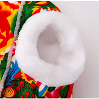 HKM-2150973 Floral Plush Lined Dog Vest with D-Ring for Cozy Winter Wear
