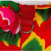 HKM-2150973 Floral Plush Lined Dog Vest with D-Ring for Cozy Winter Wear