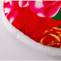 HKM-2150973 Floral Plush Lined Dog Vest with D-Ring for Cozy Winter Wear