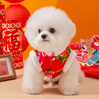 HKM-2150973 Floral Plush Lined Dog Vest with D-Ring for Cozy Winter Wear