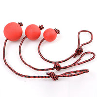 HKM-215123 Bite resistant rubber ball with rope solid elastic