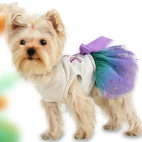 HKM-215251 Sapphire Blue Gradient Starry Sky Pet Skirt for Dogs in Various Sizes