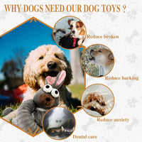 HKM-2153661 Plush Squeaky Crinkle Dog Toys for Puppies and Medium Dogs - Chew and Teething Playtime Activity