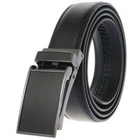 HKM-215379 Genuine Leather Automatic Sliding Buckle Belt for Men