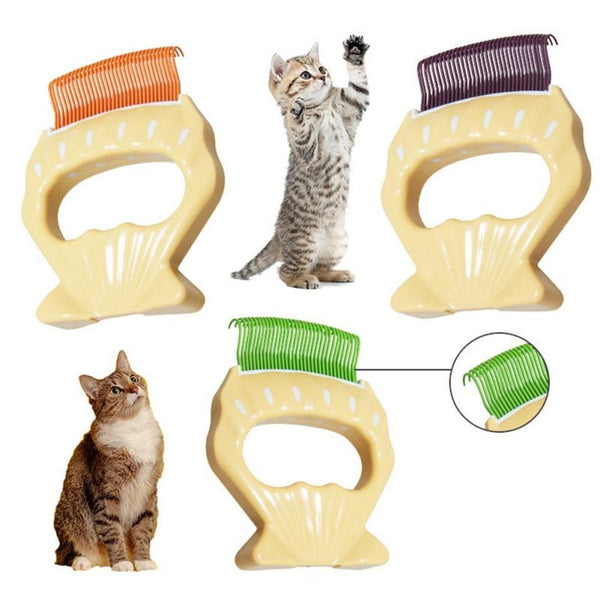 HKM-215571 Pet Grooming Shell Shaped Comb Brush for Dogs and Cats - Hair Remover Tool for Loose Fur and Massage