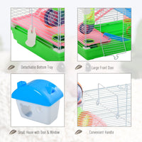 HKM-2155837 5-Tier Hamster Cage with Exercise Wheels, Tubes, and Accessories for Small Pets