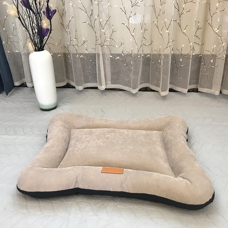 HKM-2156221 Removable and Washable Pet Nest Pad for Dogs in Khaki Brown, Moonlight Gray, and Retro Blue
