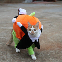 HKM-2156349 Halloween Pumpkin Pet Costume for Dogs - Soft Velvet Material, Multiple Sizes Available