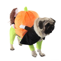 HKM-2156349 Halloween Pumpkin Pet Costume for Dogs - Soft Velvet Material, Multiple Sizes Available
