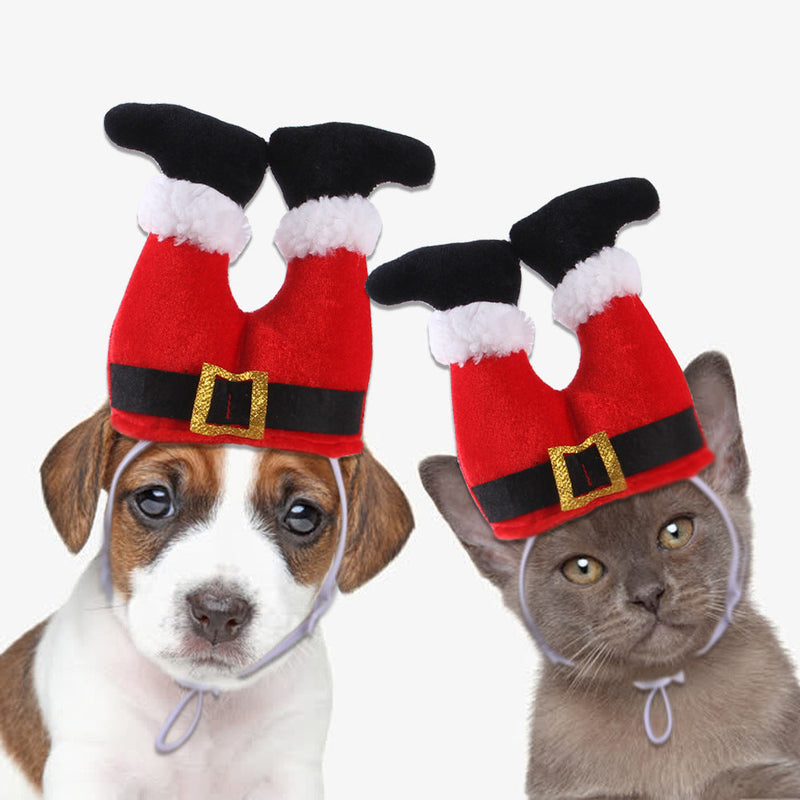 HKM-2156989 Christmas Costume Hat for Dogs and Cats - Cute Fleece Headband for Pet Holiday Parties