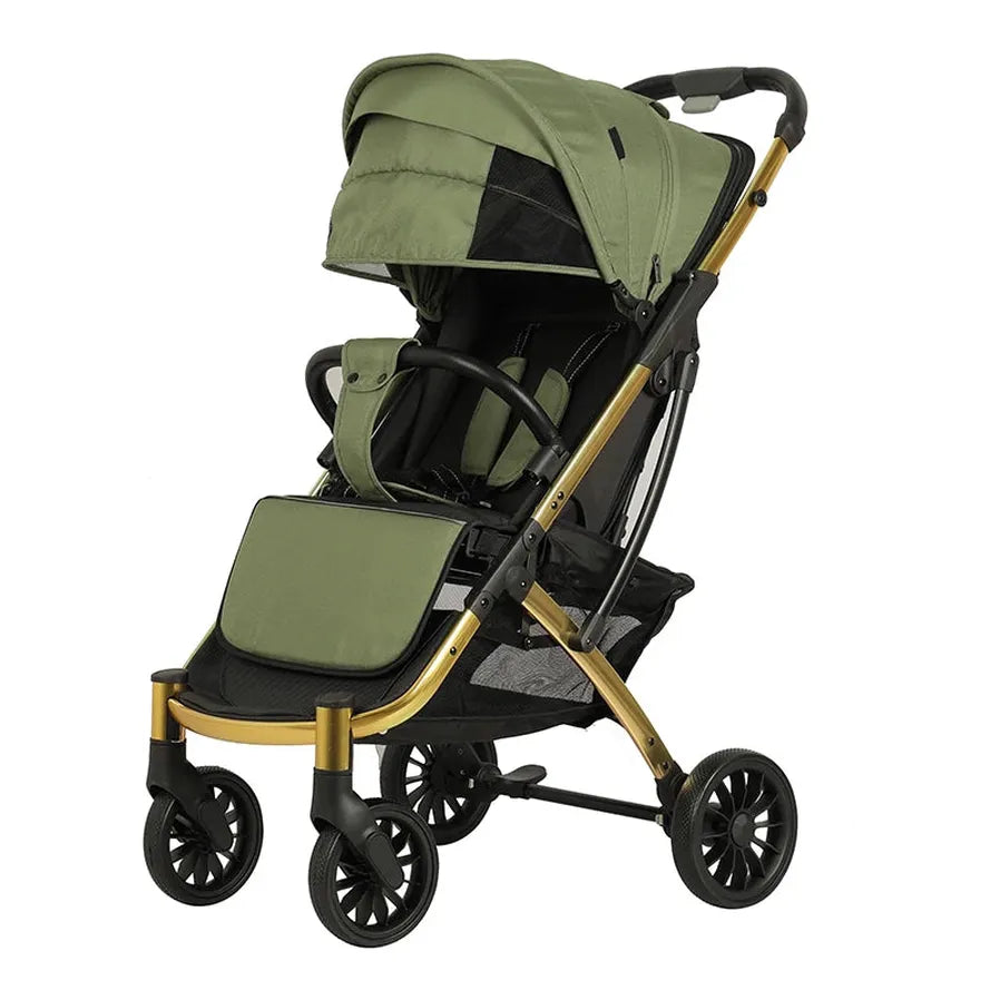 HKM-215699 Adjustable Baby Stroller with Mechanical Backrest, Foot Cover, Mother's Bag and Cup Holder