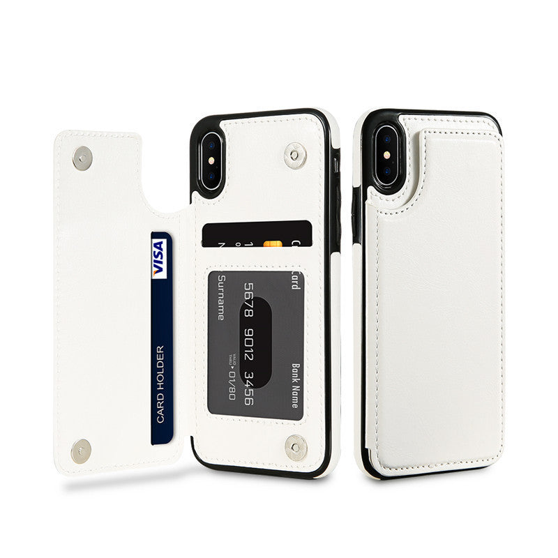 HKM-215763 Sleek PU Mobile Phone Case with Card Slots for iPhone 15 Series