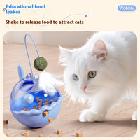 HKM-2159421 Interactive Cat Teaser Tumbler with Freeze-Dried Treats & Dropping Ball