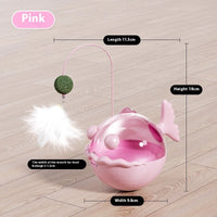 HKM-2159421 Interactive Cat Teaser Tumbler with Freeze-Dried Treats & Dropping Ball