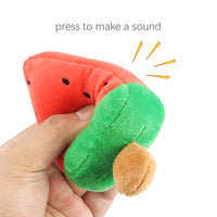 HKM-2160573 Bite-Resistant Plush Toy Ball for Dogs in Red Watermelon Popsicle Design - 14.5cm