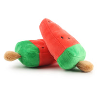 HKM-2160573 Bite-Resistant Plush Toy Ball for Dogs in Red Watermelon Popsicle Design - 14.5cm