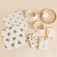 HKM-216083 Baby Pure Cotton Saliva Towel Collection - Adorable Designs for Newborns