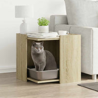 HKM-2161213 Wooden Cat Litter Box with Concealed Design, Durable Engineered Wood, Various Colors, 42x42x51 cm