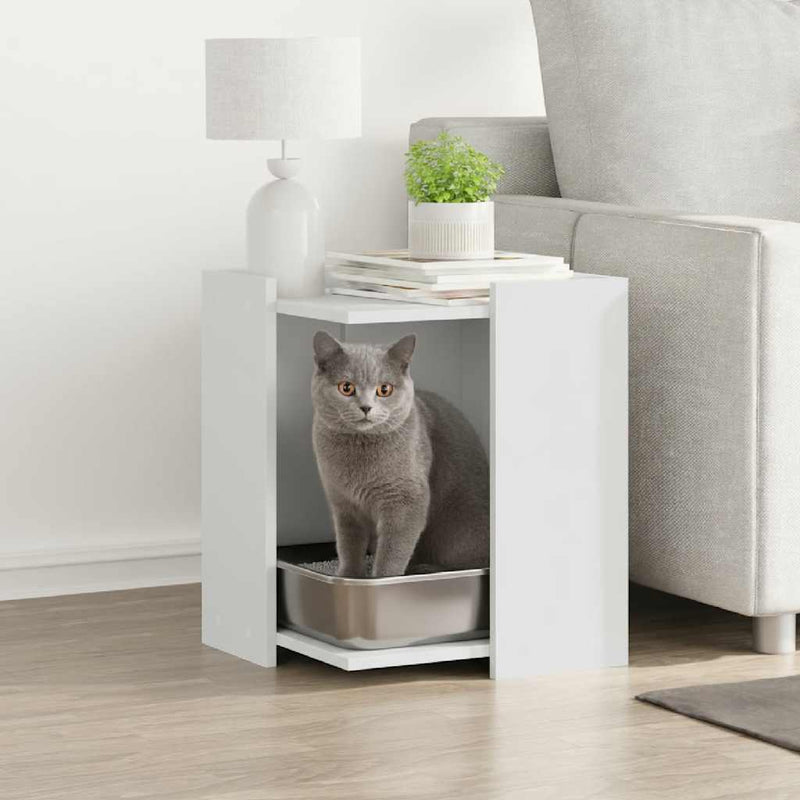 HKM-2161213 Wooden Cat Litter Box with Concealed Design, Durable Engineered Wood, Various Colors, 42x42x51 cm