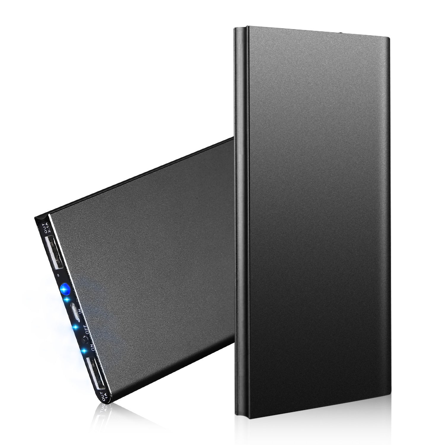 HKM-216211 20000mAh Ultra-Thin Power Bank with Dual USB Ports and Emergency Flashlight