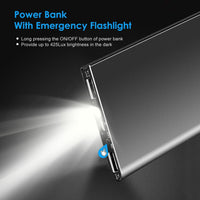HKM-216211 20000mAh Ultra-Thin Power Bank with Dual USB Ports and Emergency Flashlight
