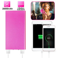 HKM-216211 20000mAh Ultra-Thin Power Bank with Dual USB Ports and Emergency Flashlight