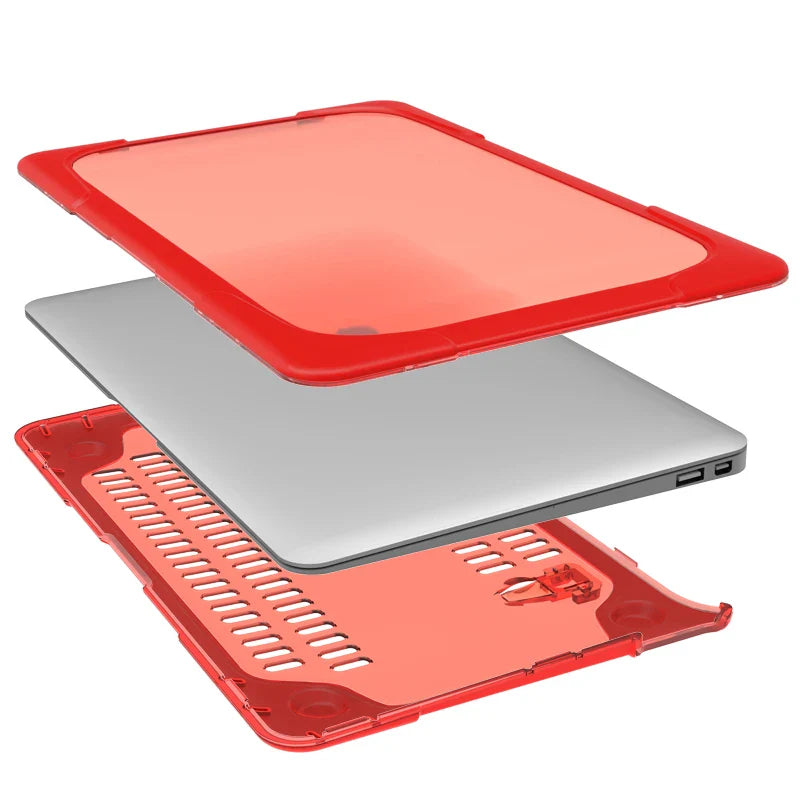HKM-216211 Cooling Design Foldable Stand Hardshell Case for MacBook Pro 13 with Touch Bar, Models A1706, A1708, A1989, A2159