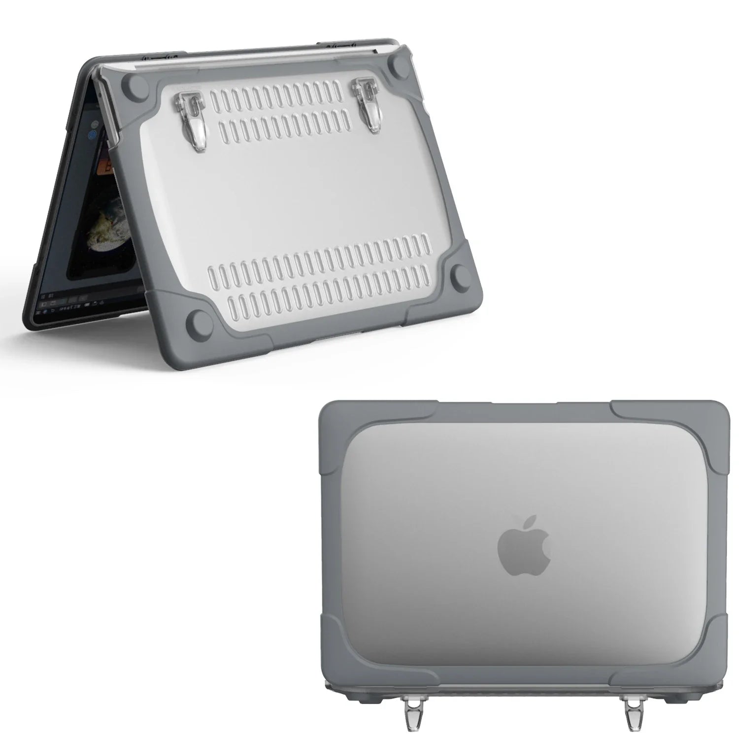 HKM-216211 Cooling Design Foldable Stand Hardshell Case for MacBook Pro 13 with Touch Bar, Models A1706, A1708, A1989, A2159