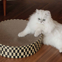 HKM-2163901 Stylish Round Corrugated Paper Cat Scratching Board Set - Wear-Resistant Design