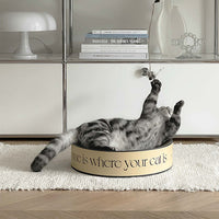 HKM-2163901 Stylish Round Corrugated Paper Cat Scratching Board Set - Wear-Resistant Design