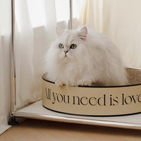 HKM-2163901 Stylish Round Corrugated Paper Cat Scratching Board Set - Wear-Resistant Design