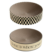 HKM-2163901 Stylish Round Corrugated Paper Cat Scratching Board Set - Wear-Resistant Design