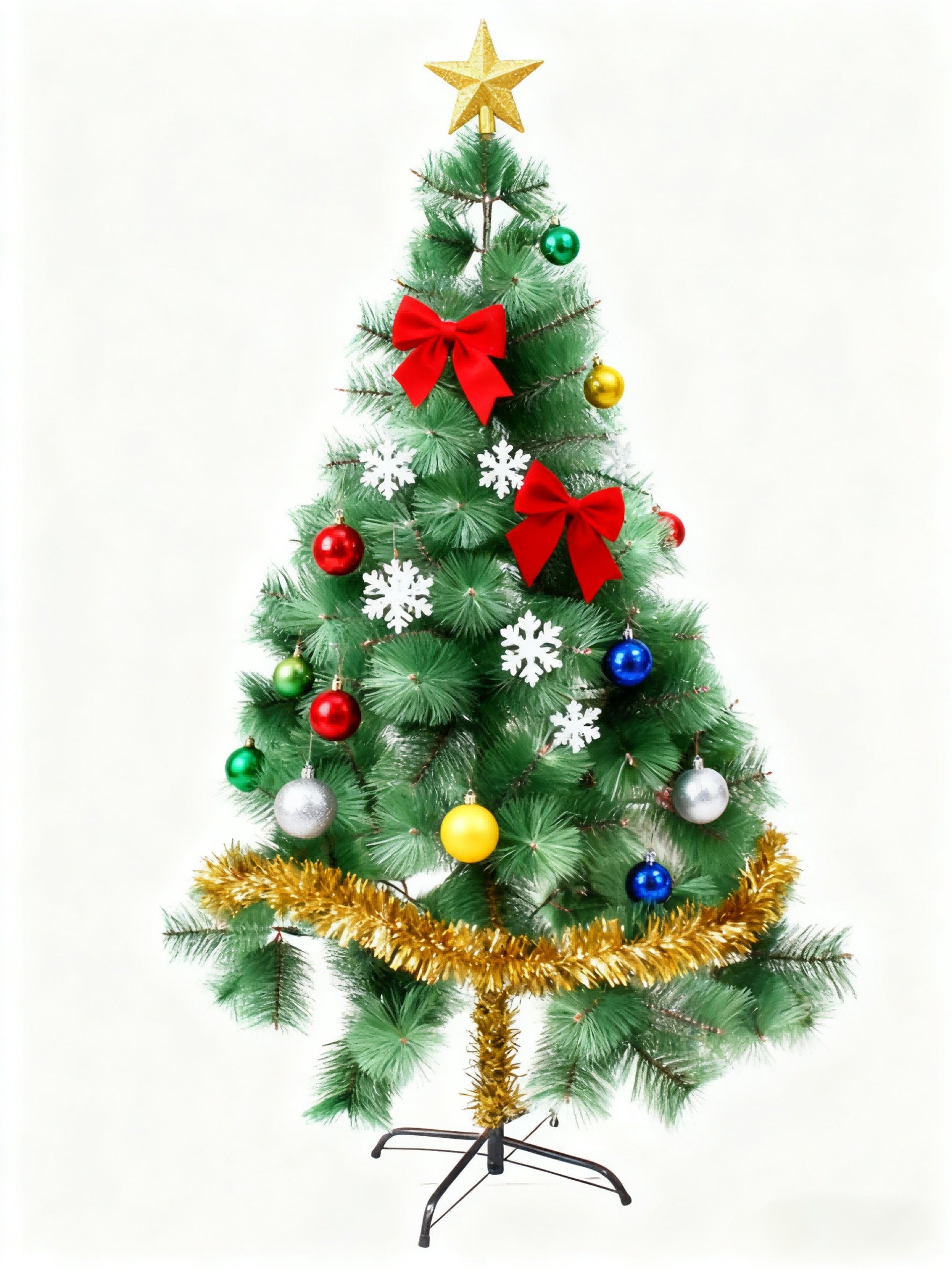 HKM-216467 Slim Green Pine Needle Artificial Christmas Tree - 180cm and 210cm Options, Easy Storage and Customizable Decor