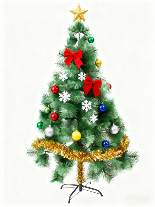 HKM-216467 Slim Green Pine Needle Artificial Christmas Tree - 180cm and 210cm Options, Easy Storage and Customizable Decor