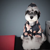 HKM-2165309 Net Red Brown Polyester Dog Raincoat for Autumn and Winter – Two-Legged Design, Available in Multiple Sizes