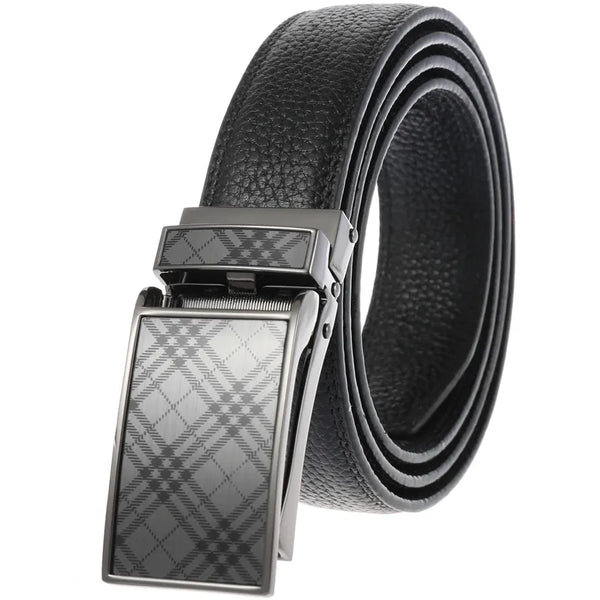 HKM-216531 Men's Automatic Buckle Business Belt - 3.1cm Width, Model LY33-30015-5