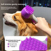 HKM-2165565 Silicone Pet Shower Brush for Dog Bathing and Massage, Available in Purple and Blue