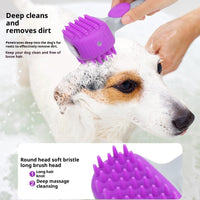 HKM-2165565 Silicone Pet Shower Brush for Dog Bathing and Massage, Available in Purple and Blue